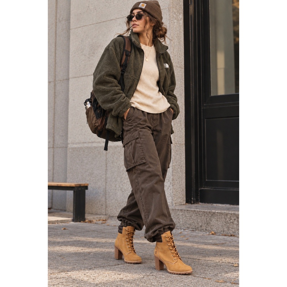 Timberland Tillston Heeled Ankle Boot Bootie Wheat Nubuck 6.5